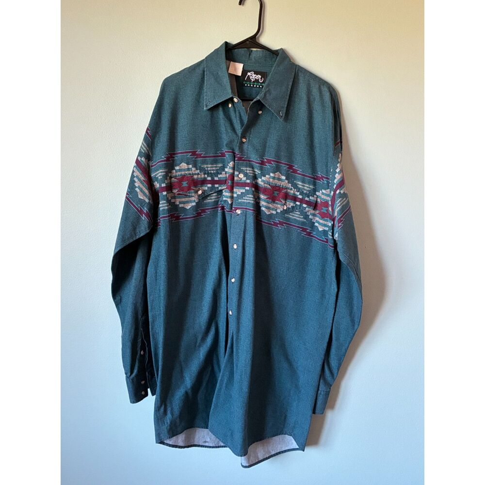 Roper Vintage long sleeved western button down. Sz XXL
